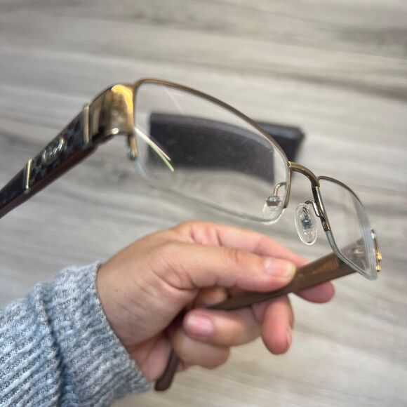 GUCCI GG2878 MI2 Italy Mocha Brown Half Rimless Eyeglasses Frame 52-17-135 - Picture 8 of 13